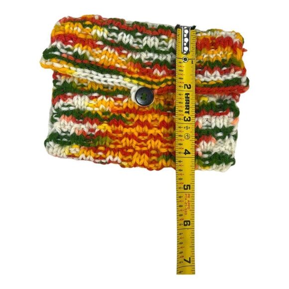 MCM Boho Crochet Purse and Coin Pouch Set Handmade Knit Shoulder Bag Wallet Set - Picture 5 of 11